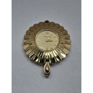 Vintage 1972 Caravelle Bulova Gold Flower Pendant Necklace Mechanical Wind Watch